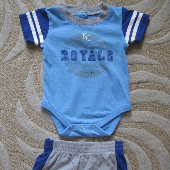 Kansas City Royals Onesie and Shorts Baby Blue Grey 0-3M - Picture 1 of 6